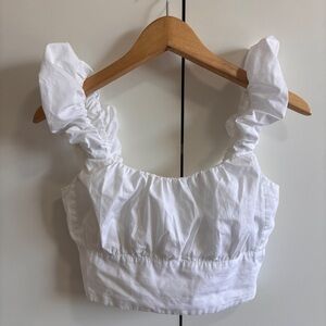 Abercrombie & Fitch White Ruffled Women's Top